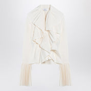 Chemisier plissé ivoire Alexander McQueen