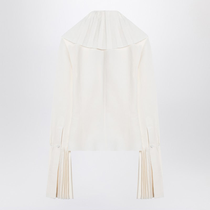 Chemisier plissé ivoire Alexander McQueen