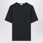 Camiseta de algodón lavado negro de Saint Laurent