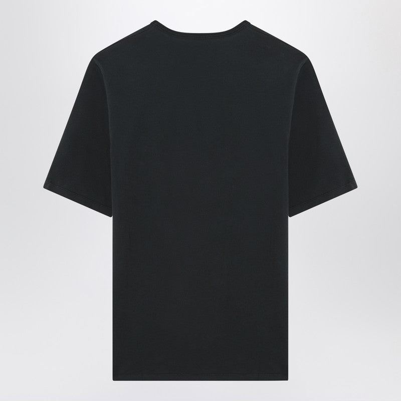 Camiseta de algodón lavado negro de Saint Laurent