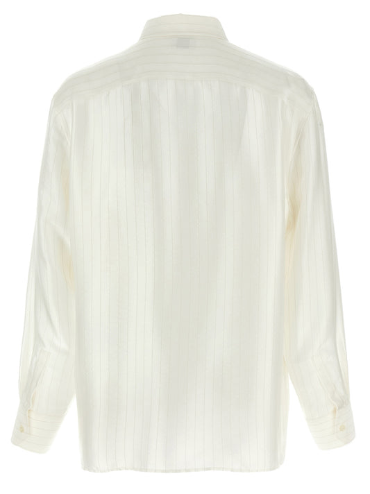 Saint Laurent Striped Shirt — Men's Satin Piqué Shirt