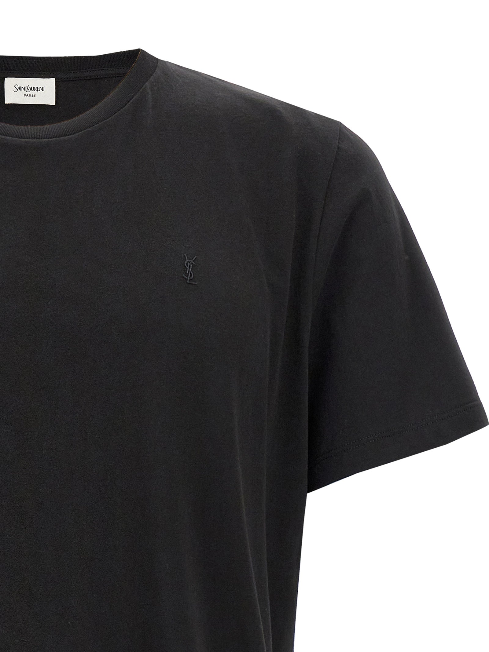 Saint Laurent Cassandre Embroidery T-Shirt — Men’s Topwear