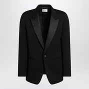 Saint Laurent Veste de smoking noire en grain de poudre