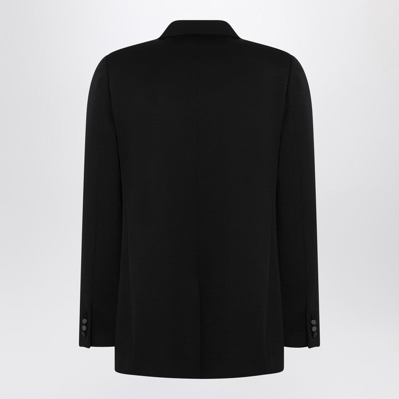 Saint Laurent Veste de smoking noire en grain de poudre