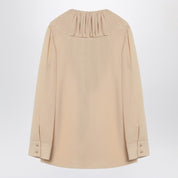 Saint Laurent Beige ruffled blouse in silk