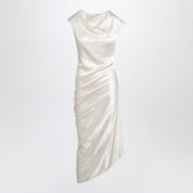Robe drapée asymétrique ivoire Alexander McQueen