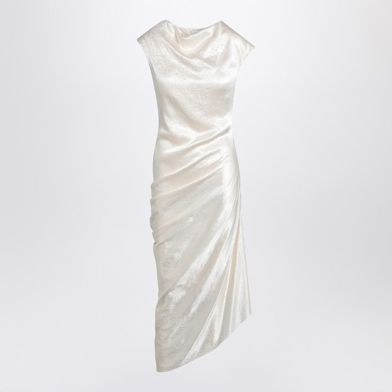 Robe drapée asymétrique ivoire Alexander McQueen