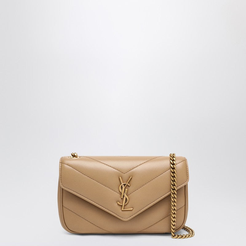 Saint Laurent LouLou mini beige leather bag
