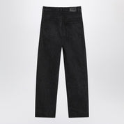 Jean coupe carotte noir Saint Laurent en denim de coton lavé