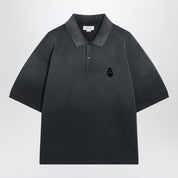 Alexander McQueen Faded effect black cotton polo shirt