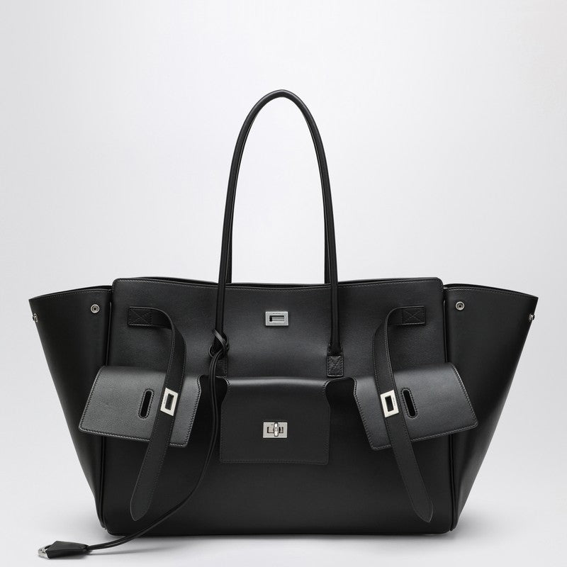 Grand sac Balenciaga Carry All Bel Air en cuir noir