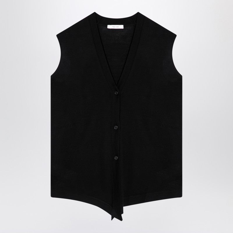 The Row Black wool Waistcoat cardigan