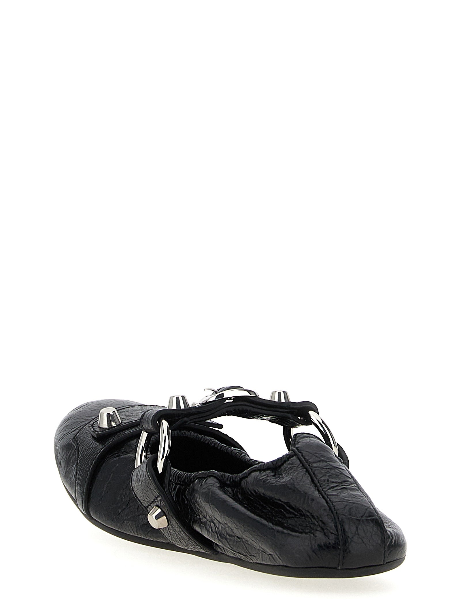 Balenciaga City Ballet Flats — Black Lambskin
