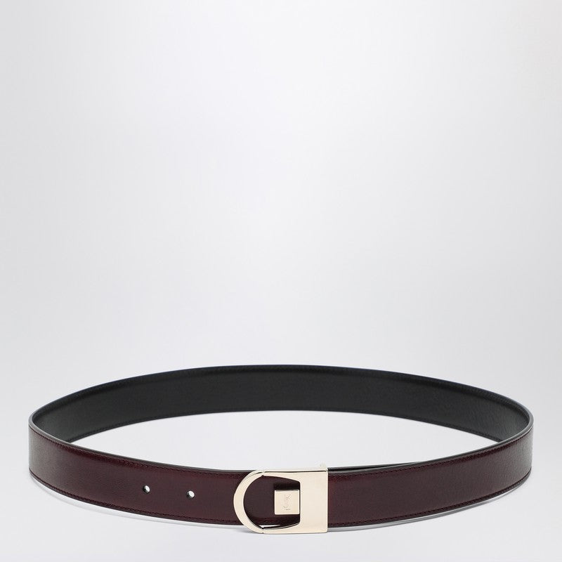 Saint Laurent Reversible belt in black and burgundy leather