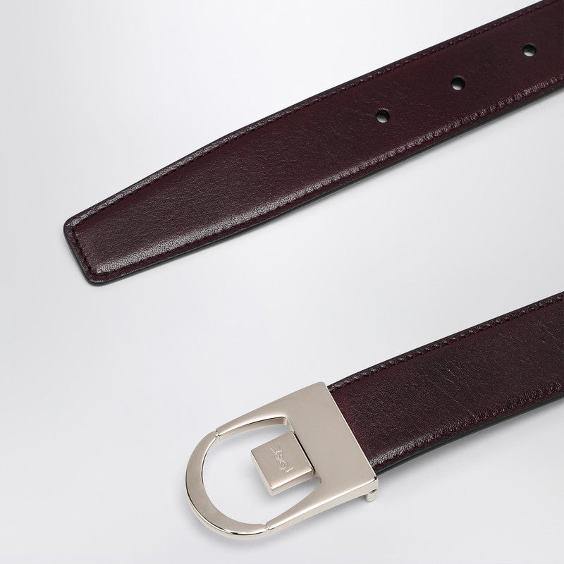 Saint Laurent Reversible belt in black and burgundy leather