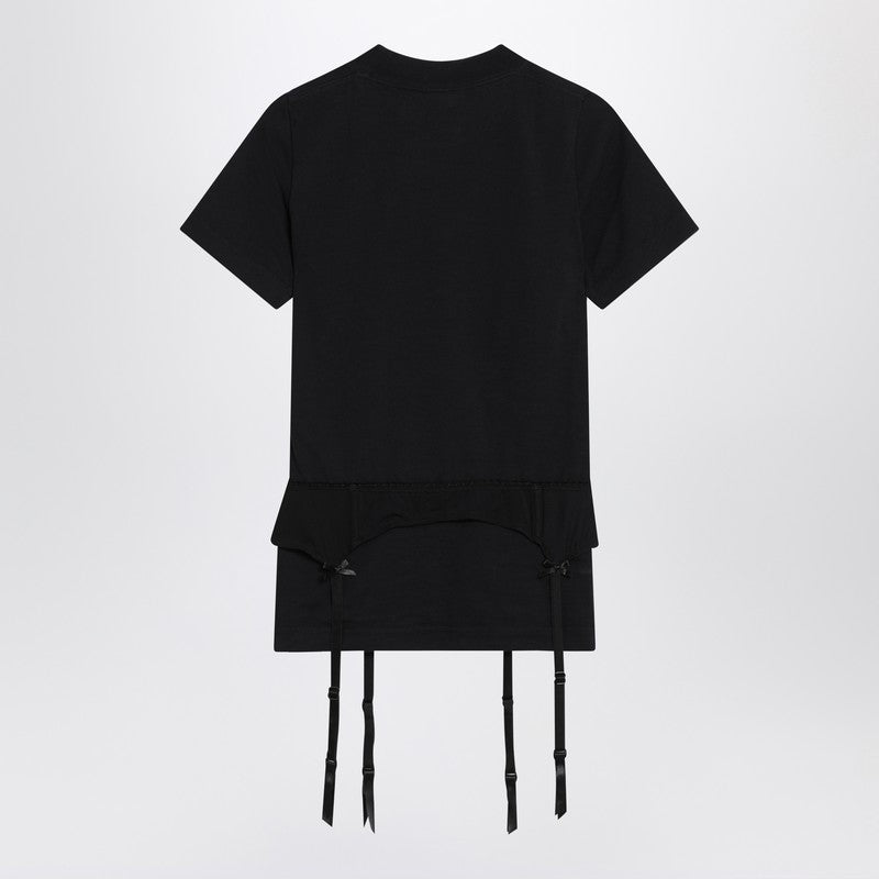 Balenciaga Black jersey stretch lingerie T-shirt