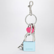 Balenciaga Keychain with lock and heart of crystals