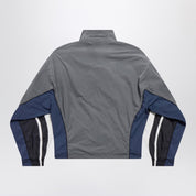 Balenciaga Black navy grey 50/50 technical fabric tracksuit jacket