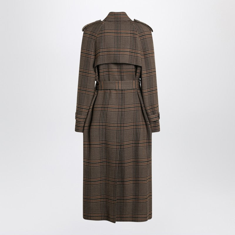 Saint Laurent Double-breasted coat in Prince of Wales wool