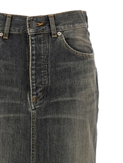 Balenciaga Lace Up Denim Skirt