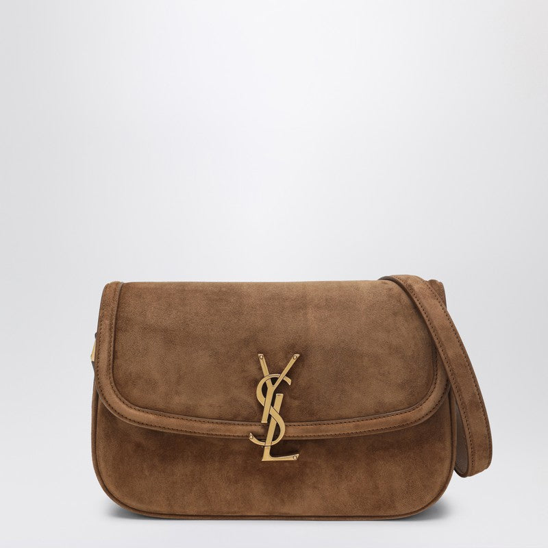 Saint Laurent Borsa Solferino mediana en ante Caramel Cognac
