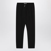 Pantalon noir en coton et cachemire The Row Teo