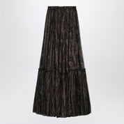 Jupe à volants Saint Laurent à imprimé cachemire en soie mélangée