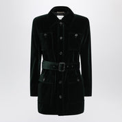 Saint Laurent Green velvet safari-style jacket