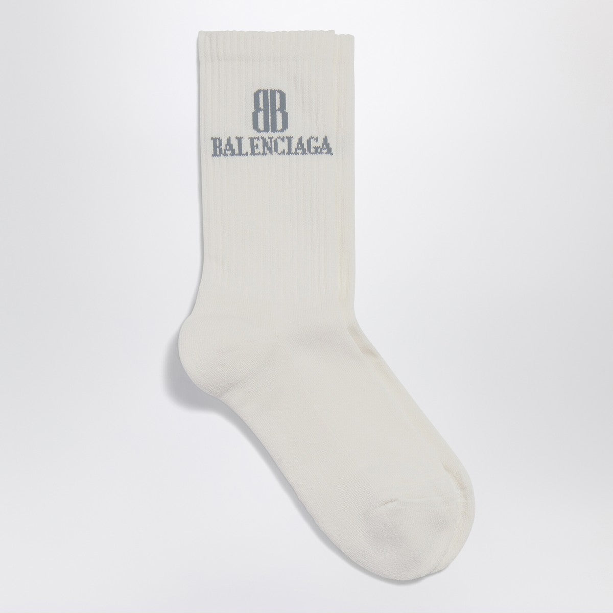 Chaussettes Balenciaga Nano BB en coton mélangé blanc