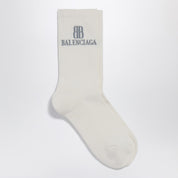 Chaussettes Balenciaga Nano BB en coton mélangé blanc