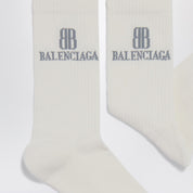 Chaussettes Balenciaga Nano BB en coton mélangé blanc
