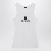 Balenciaga White Nano BB tank top in viscose knit