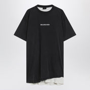 Balenciaga Faded black double Back T-shirt in cotton