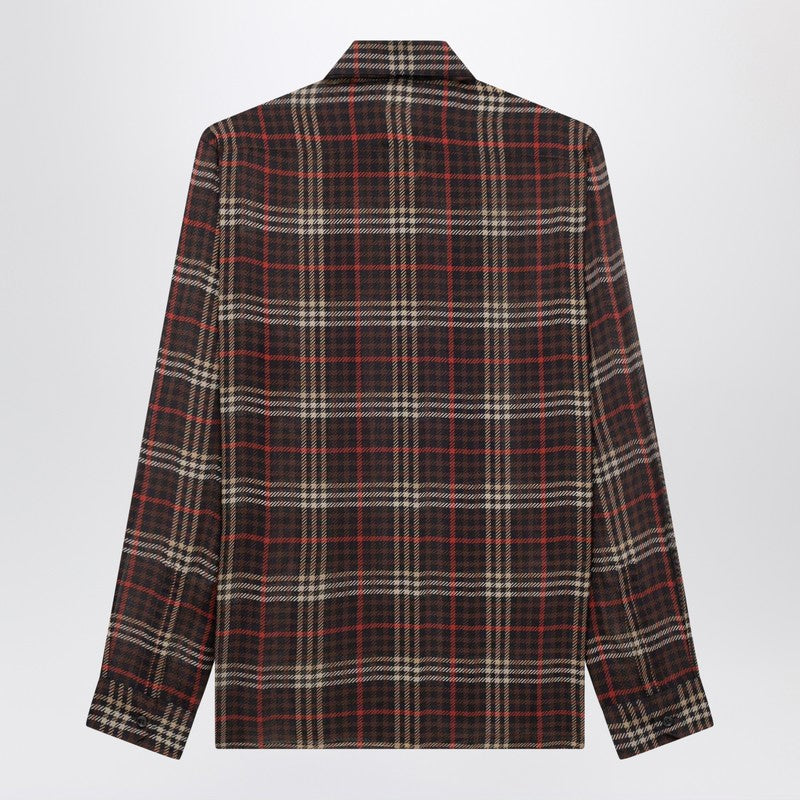 Chemise en crêpe de soie tartan Saint Laurent Cassandre