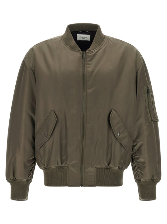 Saint Laurent Serge Bomber Jacket — Men's Green Jacket