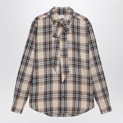 Saint Laurent Cassandre lavallière tartan cotton shirt