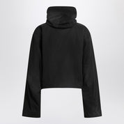 Balenciaga Cropped jacket with hood in black
