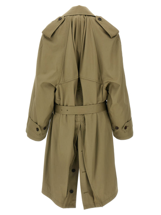 Balenciaga Draped Neck Trench Coat — Women's Coats