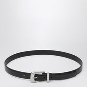 Saint Laurent Smooth black leather Folk belt