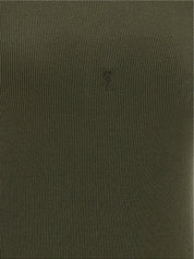 Saint Laurent Cassandre Tank Top — Green Ribbed Cotton