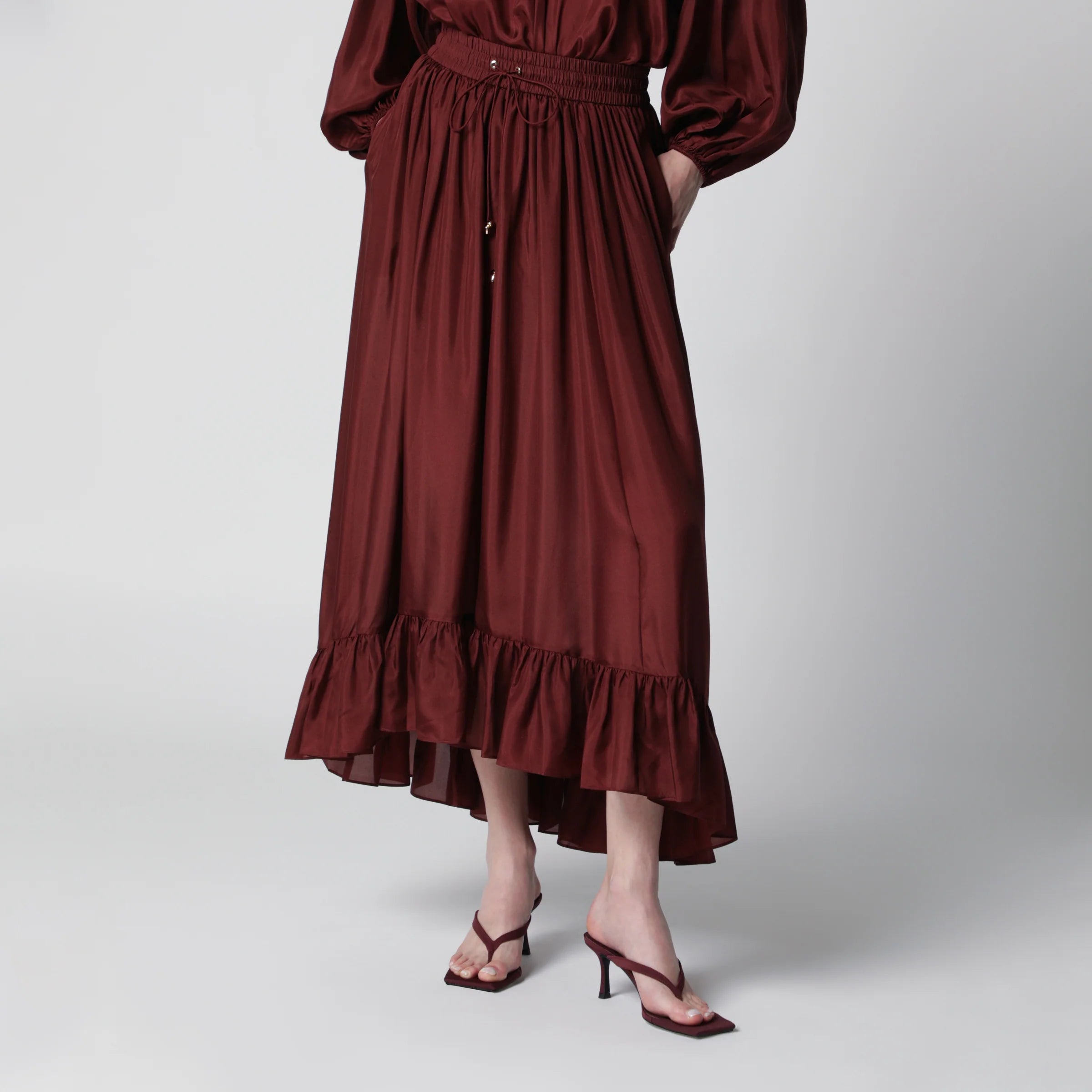 ZIMMERMANN Aster maxi skirt in Merlot