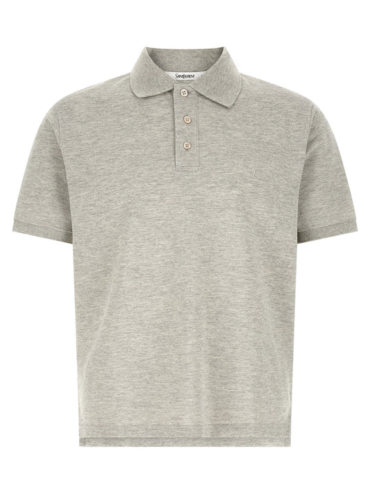 Saint Laurent Cassandre Polo Shirt — Gray Men's Shirt