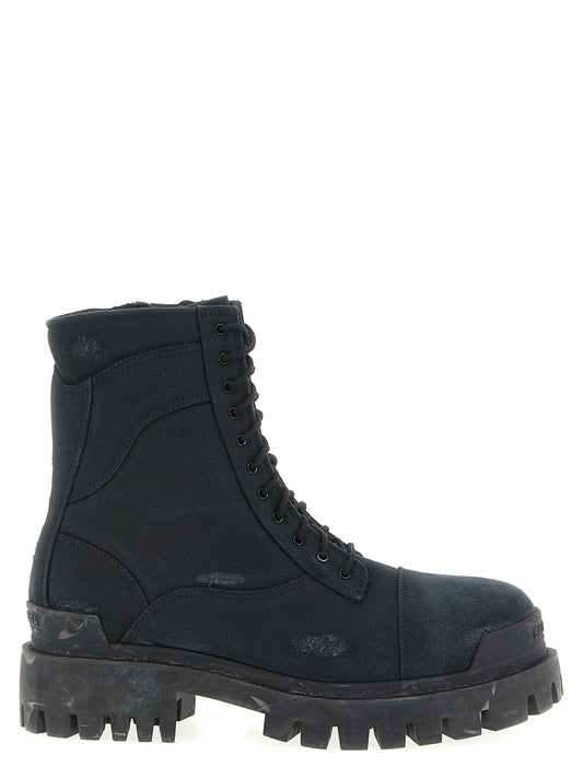 Balenciaga Combat Strike Boots for Men — Black Combat Style