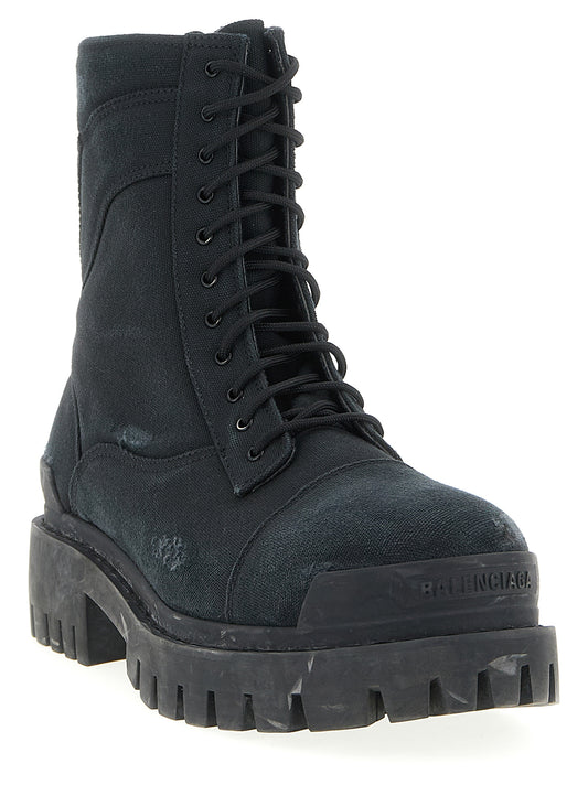 Balenciaga Combat Strike Boots for Men — Black Combat Style
