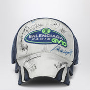 Balenciaga White/blue baseball cap with signatures