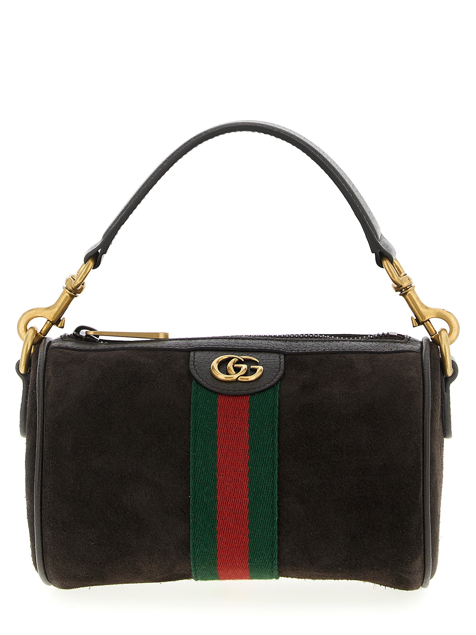 Gucci Ophidia Mini Handbag — Brown Suede & Leather