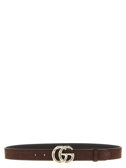 Gucci GG Marmont Belt — Suede Double G 3cm