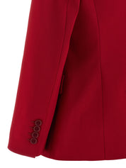 Alexander McQueen Red Blazer for Women — Single‑Breasted Jacket