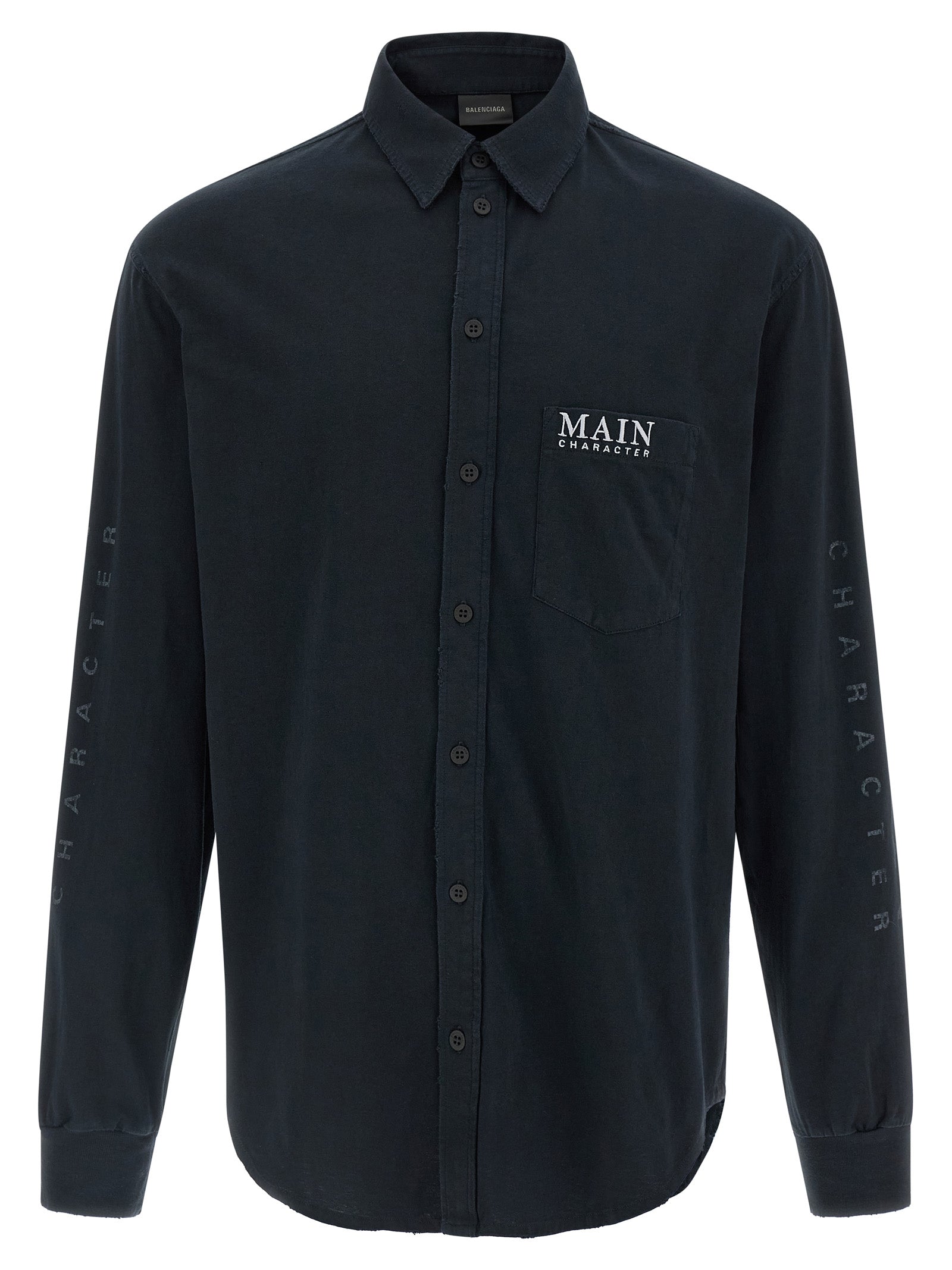 Balenciaga Shirt T-shirt for Men — Black Cotton Shirt Collar