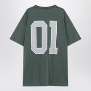 Balenciaga Dark green/light grey oversized basketball T-shirt